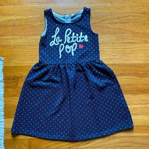 H&M / La Petite Pop navy ribbed dot dress